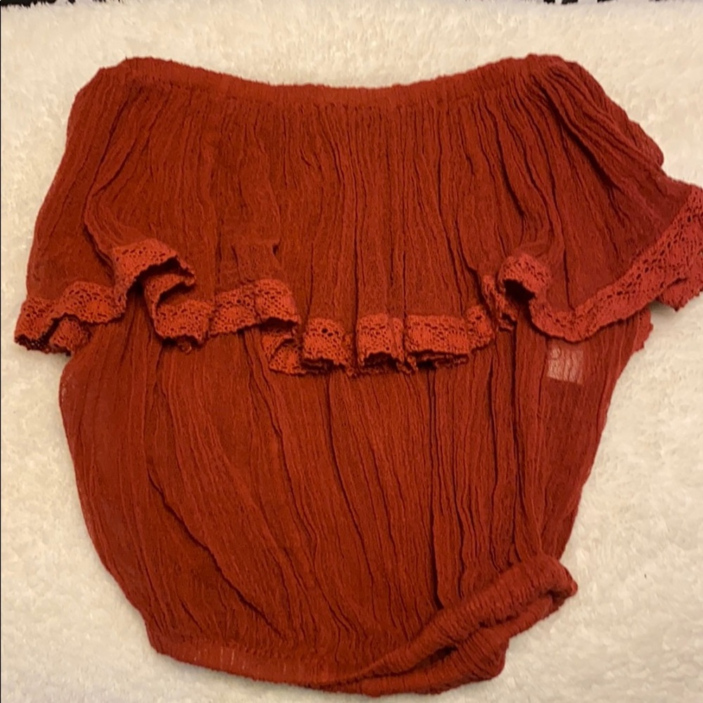 Jen’s Pirate Booty rust / burnt orange tube top